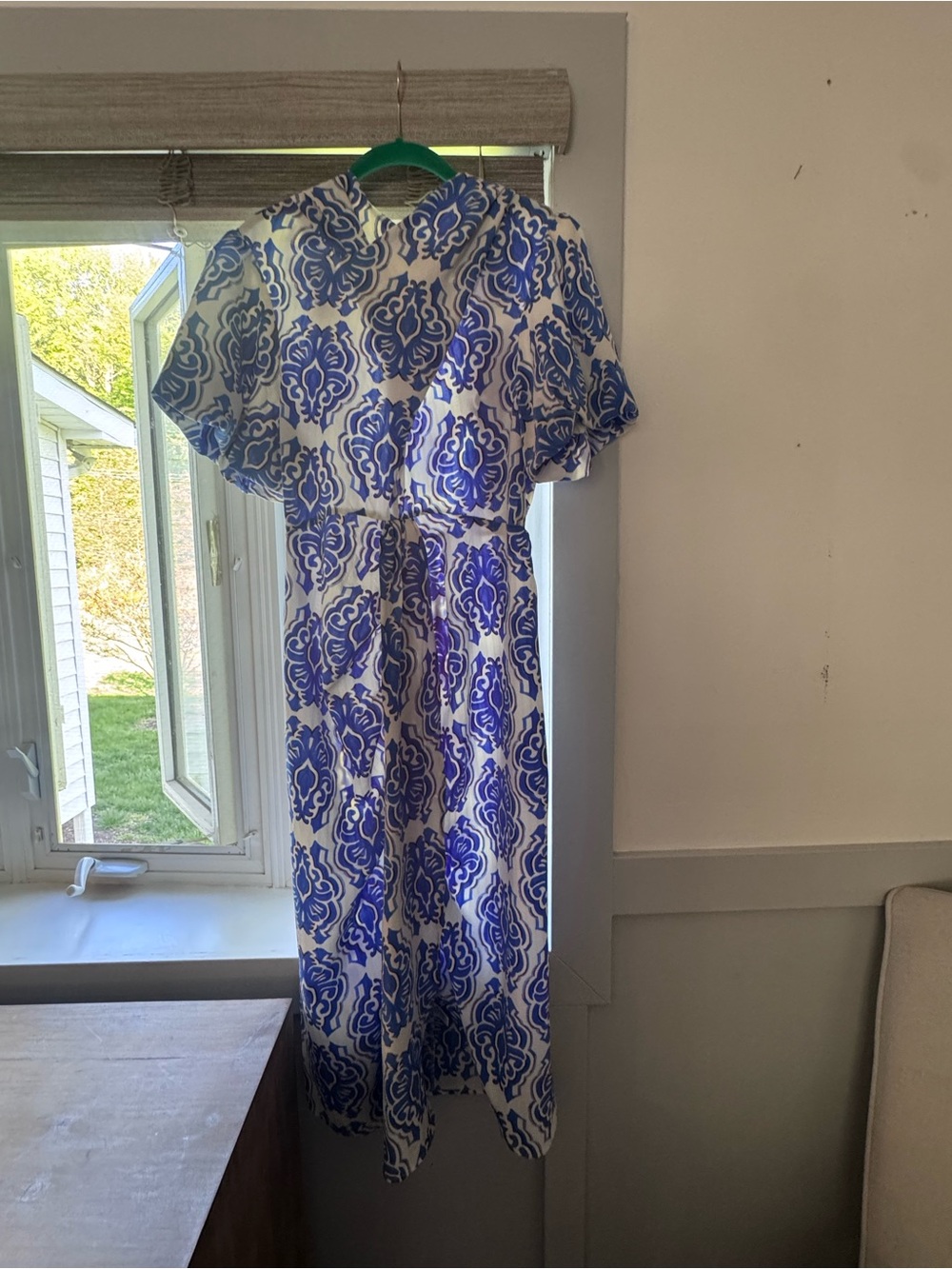 entro Blue and White Printed Maxi Dress